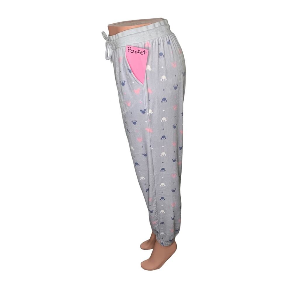 Disney Pajama Pants Mickey and Minnie Pattern Print Size M Gray Super So… - Picture 7 of 10